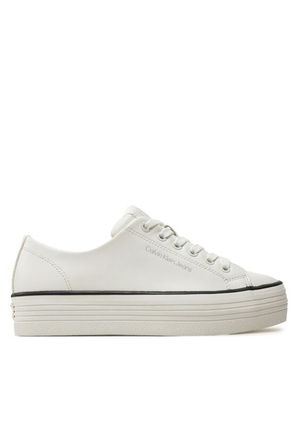 Calvin Klein Jeans Tenisówki Bold Vulc Flatf Low Lth In YW0YW01633 Biały. Kolor: biały. Materiał: skóra