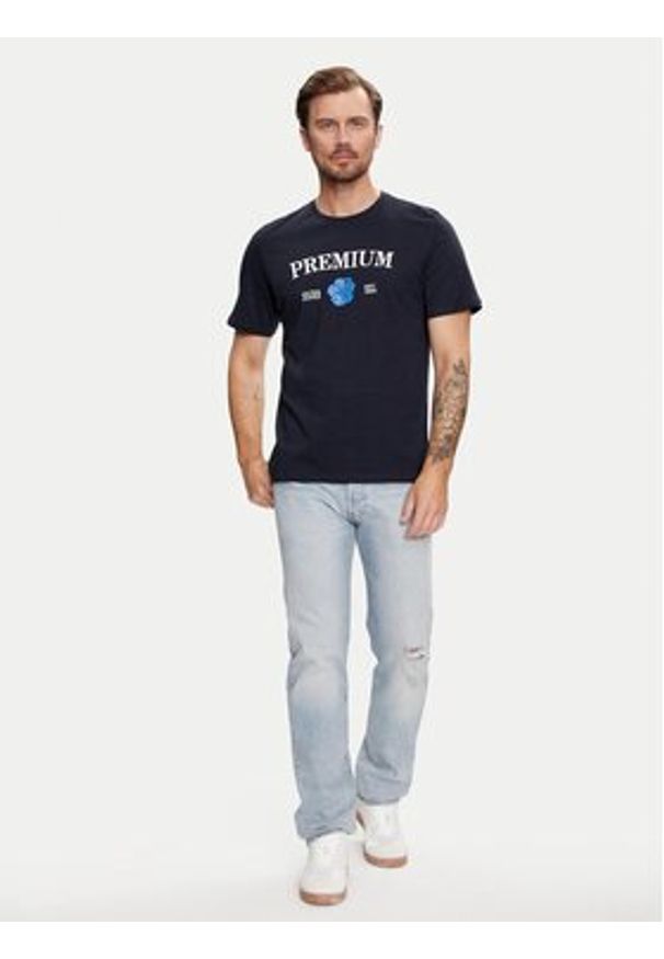 Jack & Jones T-Shirt Jprblaalfie 12259673 Granatowy Regular Fit. Kolor: niebieski. Materiał: bawełna