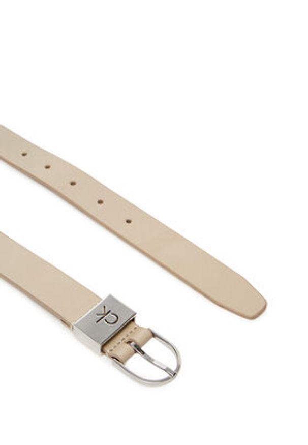 Calvin Klein Pasek Damski Ck Loop Rnd Buckle 2.5_Smooth K60K612936 Beżowy. Kolor: beżowy. Materiał: skóra