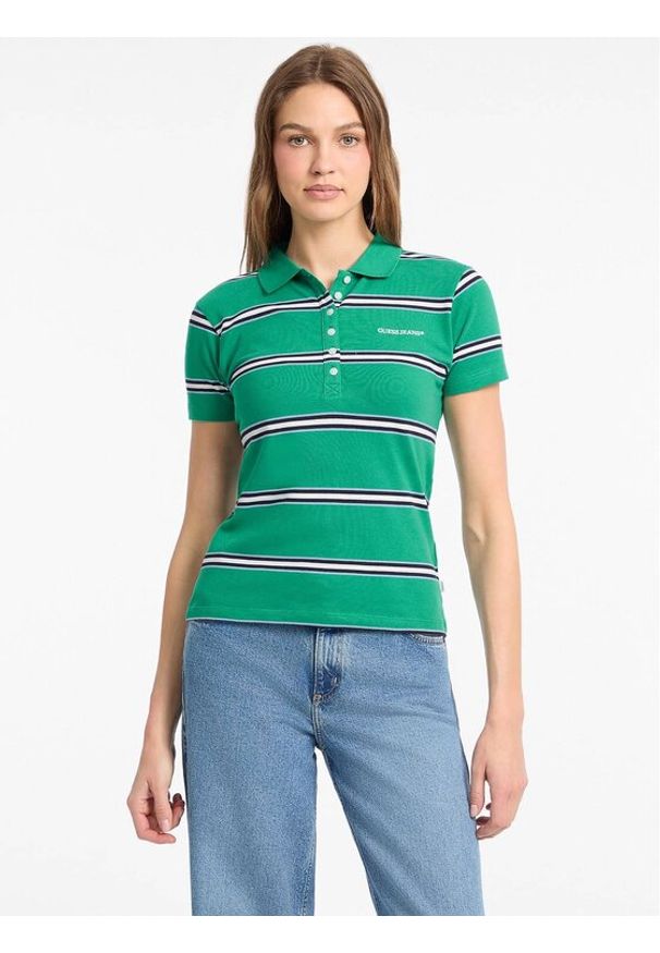 Guess Jeans Top 176097 Zielony Classic Fit. Kolor: zielony