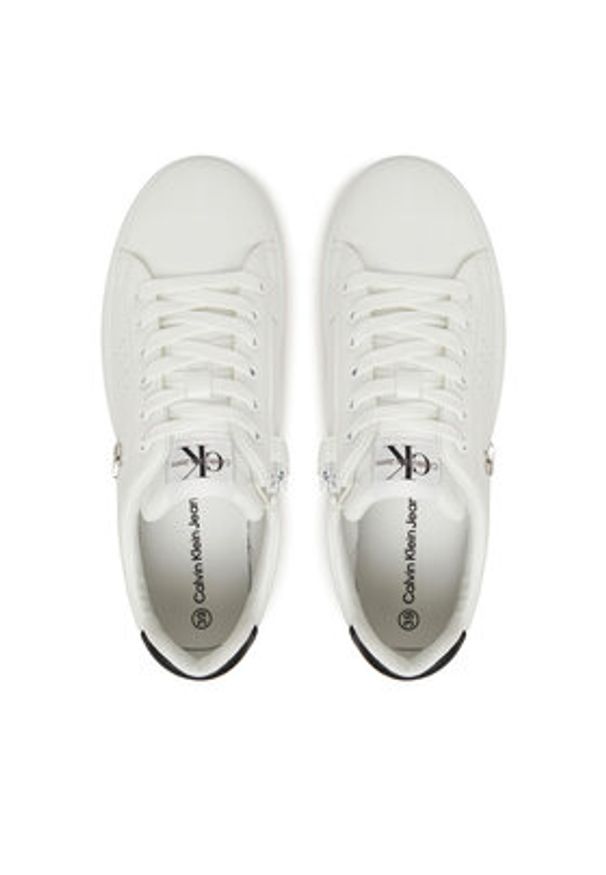 Calvin Klein Jeans Sneakersy V3X9-82085-1355X002 Biały. Kolor: biały. Materiał: skóra