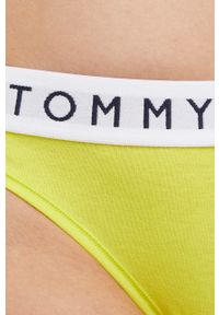 TOMMY HILFIGER - Tommy Hilfiger stringi kolor zielony z bawełny. Kolor: zielony. Materiał: bawełna. Wzór: gładki #2