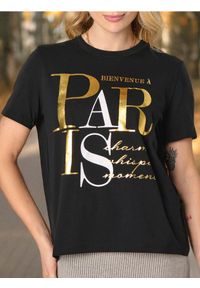 Sinsay - Koszulka z napisem - czarny. Kolor: czarny. Materiał: bawełna. Długość rękawa: krótki rękaw. Długość: krótkie. Wzór: napisy #1