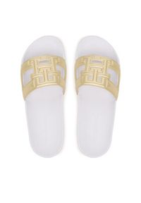 TOMMY HILFIGER - Tommy Hilfiger Klapki Monogram Pool Slide FW0FW09525 Złoty. Kolor: złoty. Materiał: skóra #2