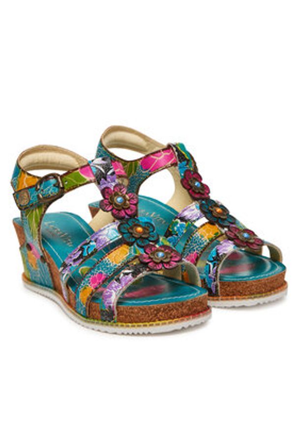 Laura Vita Sandały Bonito 30 Turkusowy. Kolor: turkusowy. Materiał: skóra