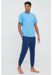 Calvin Klein Underwear spodnie piżamowe męskie kolor granatowy gładka. Kolor: niebieski. Materiał: dzianina. Wzór: gładki #2
