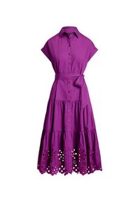 Lauren Ralph Lauren - LAUREN RALPH LAUREN Sukienka koszulowa 200970821001 Fioletowy Regular Fit. Kolor: fioletowy. Materiał: bawełna. Typ sukienki: koszulowe