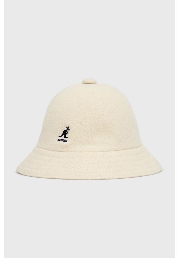 Kangol - Kapelusz wełniany. Kolor: beżowy. Materiał: wełna