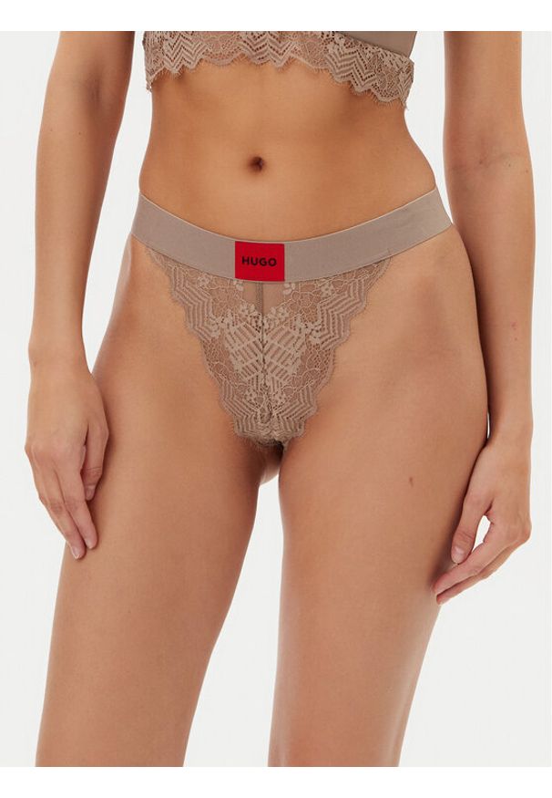 Hugo - HUGO Stringi 50535036 Beżowy. Kolor: beżowy. Materiał: syntetyk