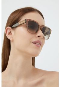 Furla okulary przeciwsłoneczne damskie kolor beżowy. Kształt: okrągłe. Kolor: beżowy