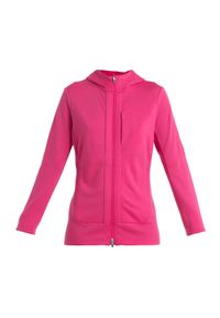 Icebreaker - Bluza trekkingowa damska icebreaker Quantum III Zip Hood. Kolor: różowy. Styl: sportowy. Sport: turystyka piesza