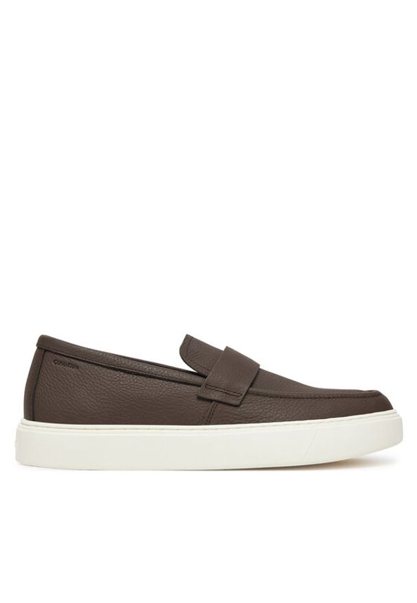 Calvin Klein Sneakersy Moccasin Lth Unlined HM0HM01813 Brązowy. Kolor: brązowy. Materiał: skóra