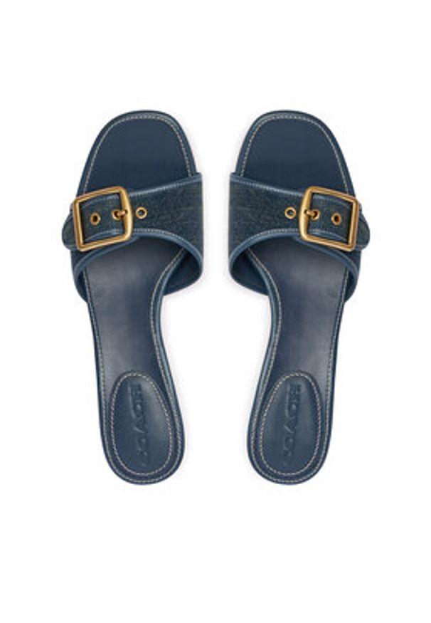 Coach Klapki CDE74 Z0L Granatowy. Kolor: niebieski. Materiał: skóra