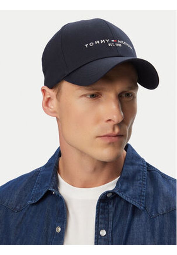 TOMMY HILFIGER - Tommy Hilfiger Czapka z daszkiem Th Established Cap AM0AM07352 Granatowy. Kolor: niebieski. Materiał: materiał