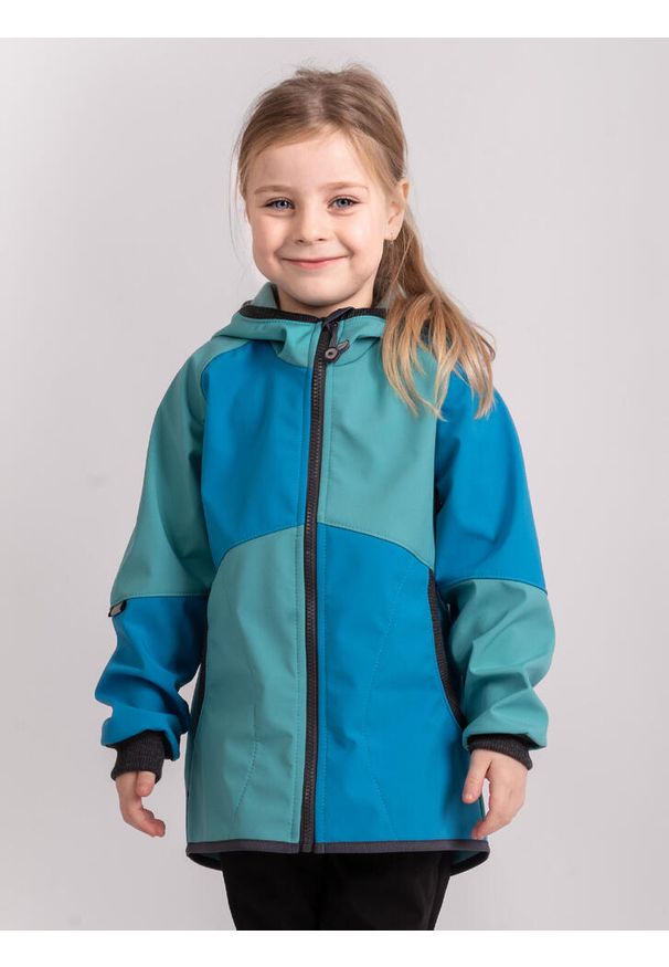 UNUO - Kurtka softshellowa dziecięca z polarem Street, Turquoise, St. Emerald. Kolor: zielony. Materiał: polar. Sezon: jesień, wiosna. Styl: street