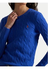 Polo Ralph Lauren Sweter 211971865006 Niebieski Slim Fit. Typ kołnierza: polo. Kolor: niebieski. Materiał: wełna #4