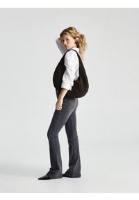 Reserved - Skórzana torebka hobo - ciemnobrązowy. Kolor: brązowy. Materiał: skórzane #1