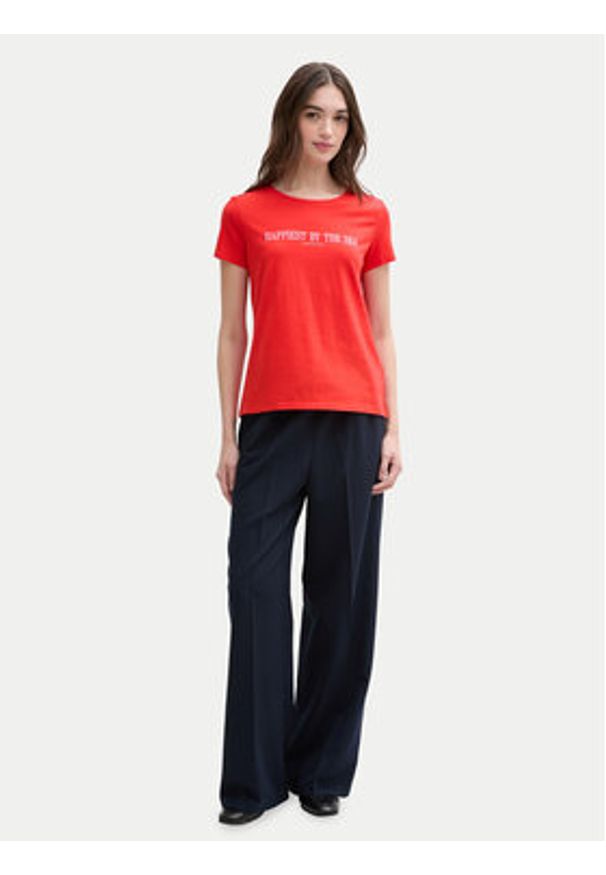 Tom Tailor Denim T-Shirt 1045417 Czerwony Regular Fit. Kolor: czerwony. Materiał: bawełna