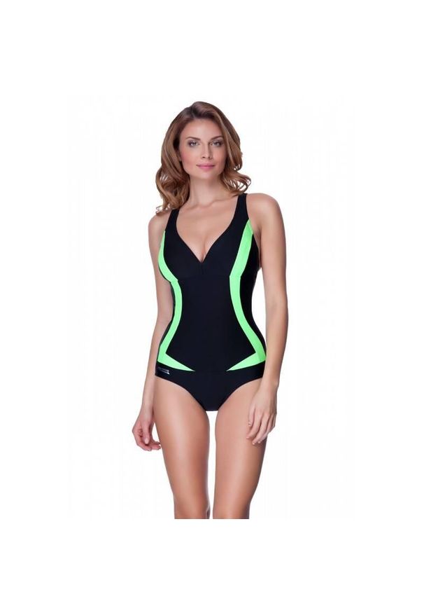 Strój jednoczęściowy pływacki damski Aqua Speed Greta. Kolor: zielony, wielokolorowy, czarny