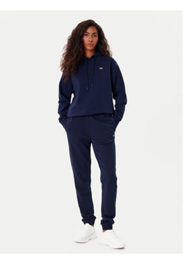 Lacoste Bluza SF7612 Granatowy Oversize. Kolor: niebieski. Materiał: bawełna