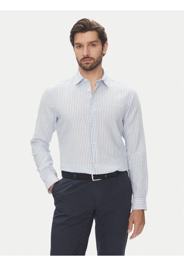 Pierre Cardin Koszula C6 41017.0482 Błękitny Modern Fit. Kolor: niebieski. Materiał: bawełna