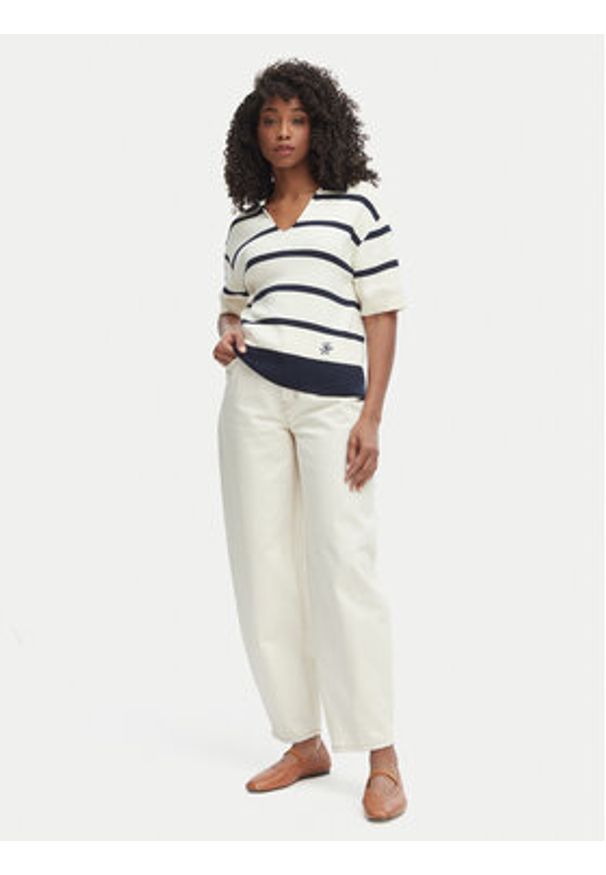 TOMMY HILFIGER - Tommy Hilfiger Sweter WW0WW45400 Beżowy Regular Fit. Kolor: beżowy. Materiał: bawełna