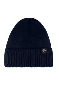 Volcano - Granatowa czapka zimowa H-LEO. Kolor: niebieski. Materiał: prążkowany, materiał. Sezon: zima. Styl: klasyczny #1