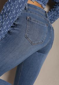 Renee - Niebieskie Jeansy o Fasonie Skinny Ozdobione Przetarciami Acindare. Kolor: niebieski. Wzór: aplikacja. Styl: elegancki #2