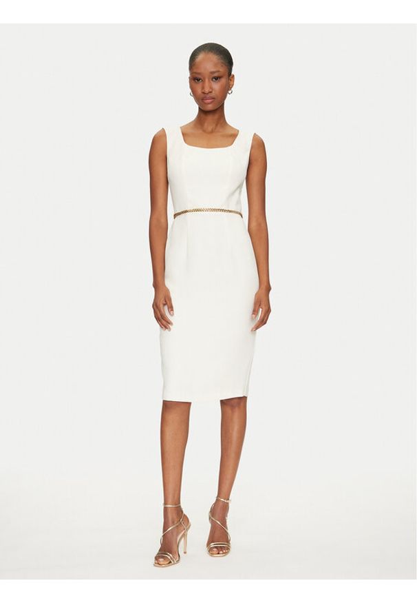 Marciano Guess Sukienka koktajlowa 5GGK12 7300A Écru Regular Fit. Materiał: syntetyk. Styl: wizytowy