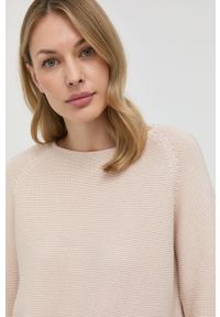 Weekend Max Mara sweter bawełniany damski kolor beżowy lekki. Okazja: na co dzień. Kolor: beżowy. Materiał: bawełna. Długość rękawa: raglanowy rękaw. Styl: casual #3