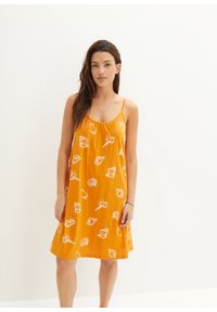 bonprix - Sukienka z dżerseju na ramiączkach. Kolor: pomarańczowy. Materiał: jersey. Długość rękawa: na ramiączkach. Sezon: lato
