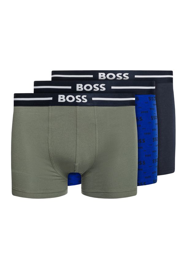 HUGO BOSS - Bokserki męskie Hugo Boss Trunk Bold Design 3 pary. Kolor: zielony, niebieski, czarny, wielokolorowy