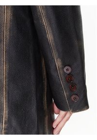 Remain Marynarka Washed Leather Boxy RM2043 Brązowy Regular Fit. Kolor: brązowy. Materiał: skóra