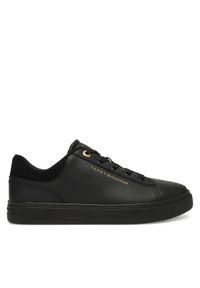 TOMMY HILFIGER - Tommy Hilfiger Sneakersy Casual Cupsole Sneaker FW0FW09020 Czarny. Okazja: na co dzień. Kolor: czarny. Materiał: skóra #1