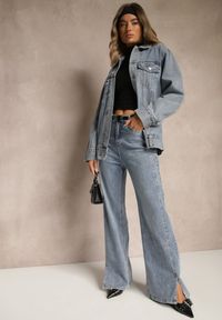 Renee - Niebieska Kurtka Jeansowa o Casualowym Fasonie Belissen. Okazja: na co dzień. Kolor: niebieski. Materiał: jeans. Styl: casual, boho #3