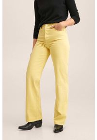 mango - Mango jeansy Kaia damskie high waist. Stan: podwyższony. Kolor: żółty