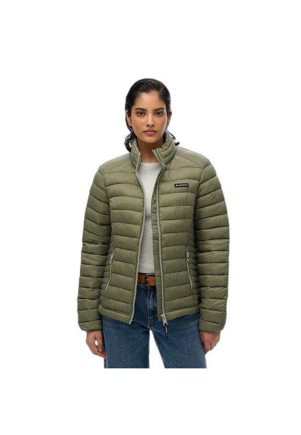Damska kurtka puchowa Superdry Fuji Lite Padded. Kolor: zielony. Materiał: puch