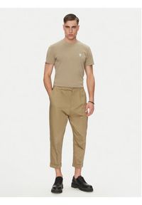 AMI PARIS Spodnie materiałowe HTR121.CO0103 Khaki Oversize. Kolor: brązowy. Materiał: bawełna