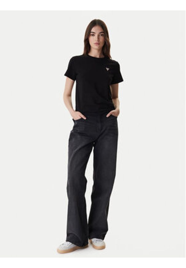 Guess Jeans T-Shirt W4YI10 J1314 Czarny Regular Fit. Kolor: czarny. Materiał: bawełna