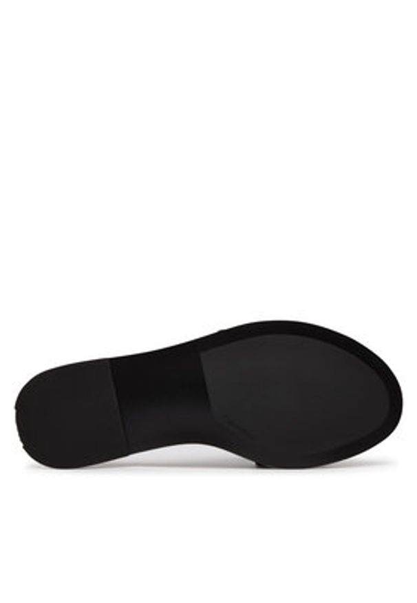 Calvin Klein Klapki Round Flat Sndl Lth Bar Hw 2 HW0HW02925 Czarny. Kolor: czarny. Materiał: skóra