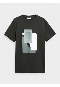 outhorn - T-shirt z nadrukiem męski. Okazja: na co dzień. Materiał: jersey, bawełna. Wzór: nadruk. Styl: casual