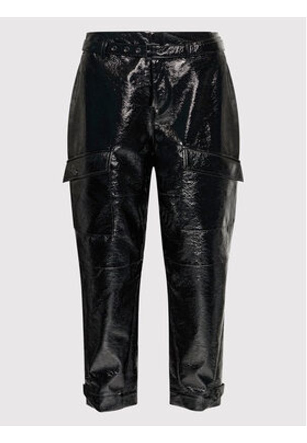 Ted Baker Spodnie z imitacji skóry Vinala 256835 Czarny Cropped Fit. Kolor: czarny. Materiał: syntetyk
