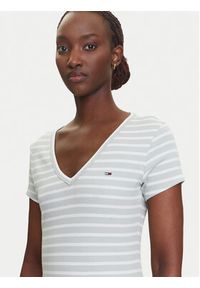 Tommy Jeans T-Shirt Essential DW0DW17385 Zielony Slim Fit. Kolor: zielony. Materiał: bawełna
