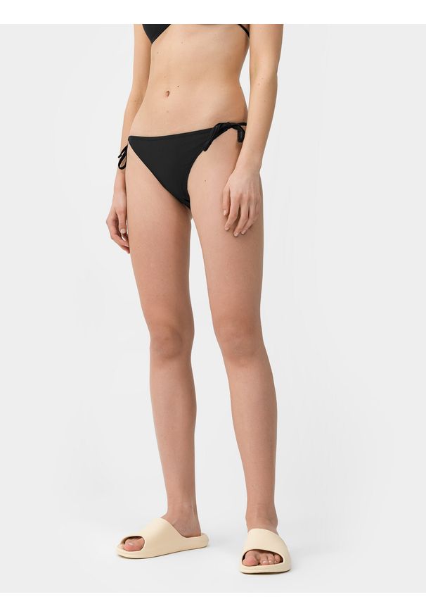 4f - 4F Dół od bikini z materiałów z recyklingu damski XS. Stan: obniżony. Kolor: czarny. Materiał: materiał