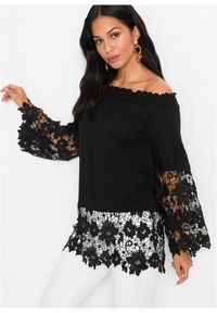 bonprix - "Shirt z dekoltem ""carmen""". Typ kołnierza: typu carmen. Kolor: czarny #1