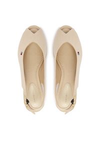 TOMMY HILFIGER - Tommy Hilfiger Espadryle Mid Wedge Espad Slingback FW0FW09228 Beżowy. Kolor: beżowy. Materiał: materiał #5