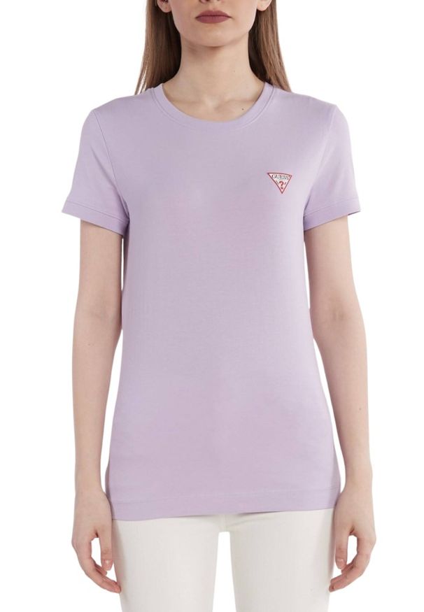 Guess - GUESS Lawendowy damski t-shirt Mini. Kolor: fioletowy