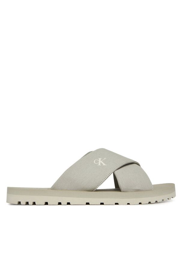 Calvin Klein Jeans Klapki Cross Sandal Crxs Tx YM0YM01223 Szary. Kolor: szary. Materiał: materiał