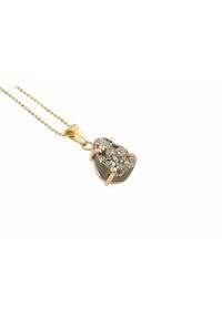 Brazi Druse Jewelry - Naszyjnik Piryt Surowy Mini Trójkąt. Materiał: złote, pozłacane, srebrne, z mosiądzu. Kamień szlachetny: kryształ