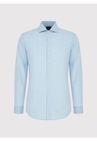 Pako Lorente - PAKO LORENTE - Jasnoniebieska koszula jeansowa. Typ kołnierza: kołnierzyk włoski. Kolor: niebieski. Materiał: jeans. Długość rękawa: długi rękaw. Długość: długie. Wzór: gładki #5